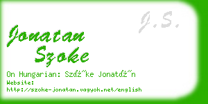 jonatan szoke business card